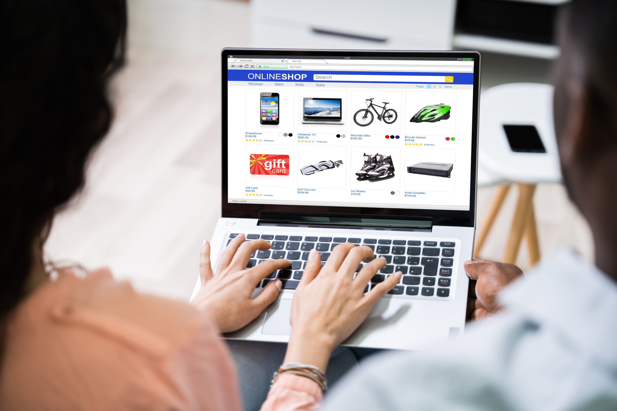 a couple shopping online