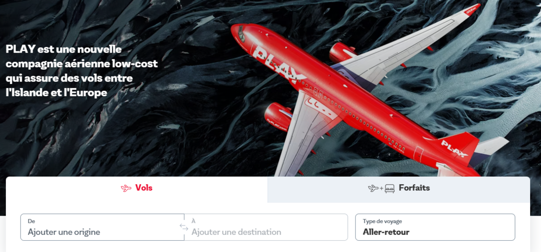 Page d'accueil du site de Fly Play